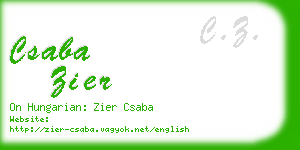 csaba zier business card
